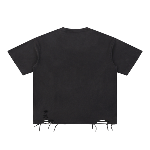 Snow Washed Raw-Hem T-Shirt