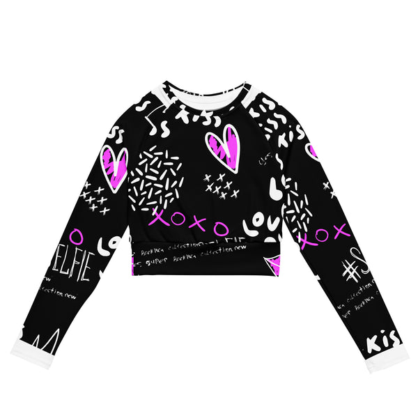 M&K XOXO Long-Sleeve Crop Top